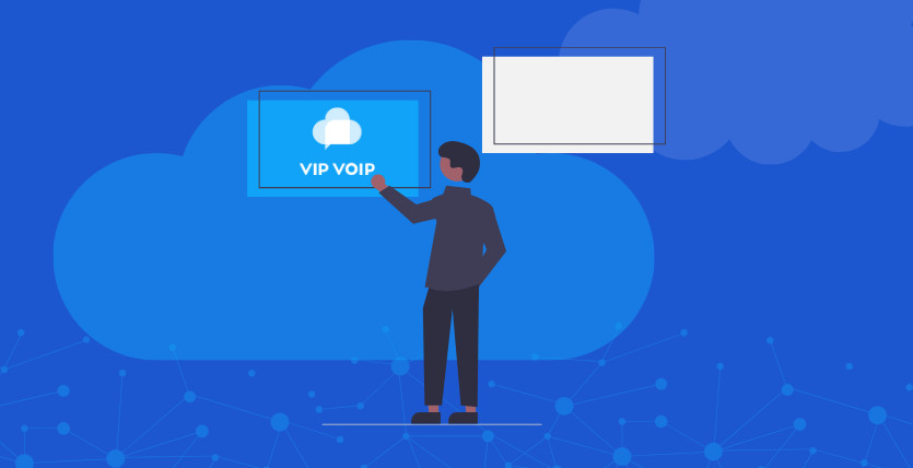 Graphics showing a man choosing VIP VoIP as his white label VoIP provider, on a blog post about why resellers should work with VIP VoIP.